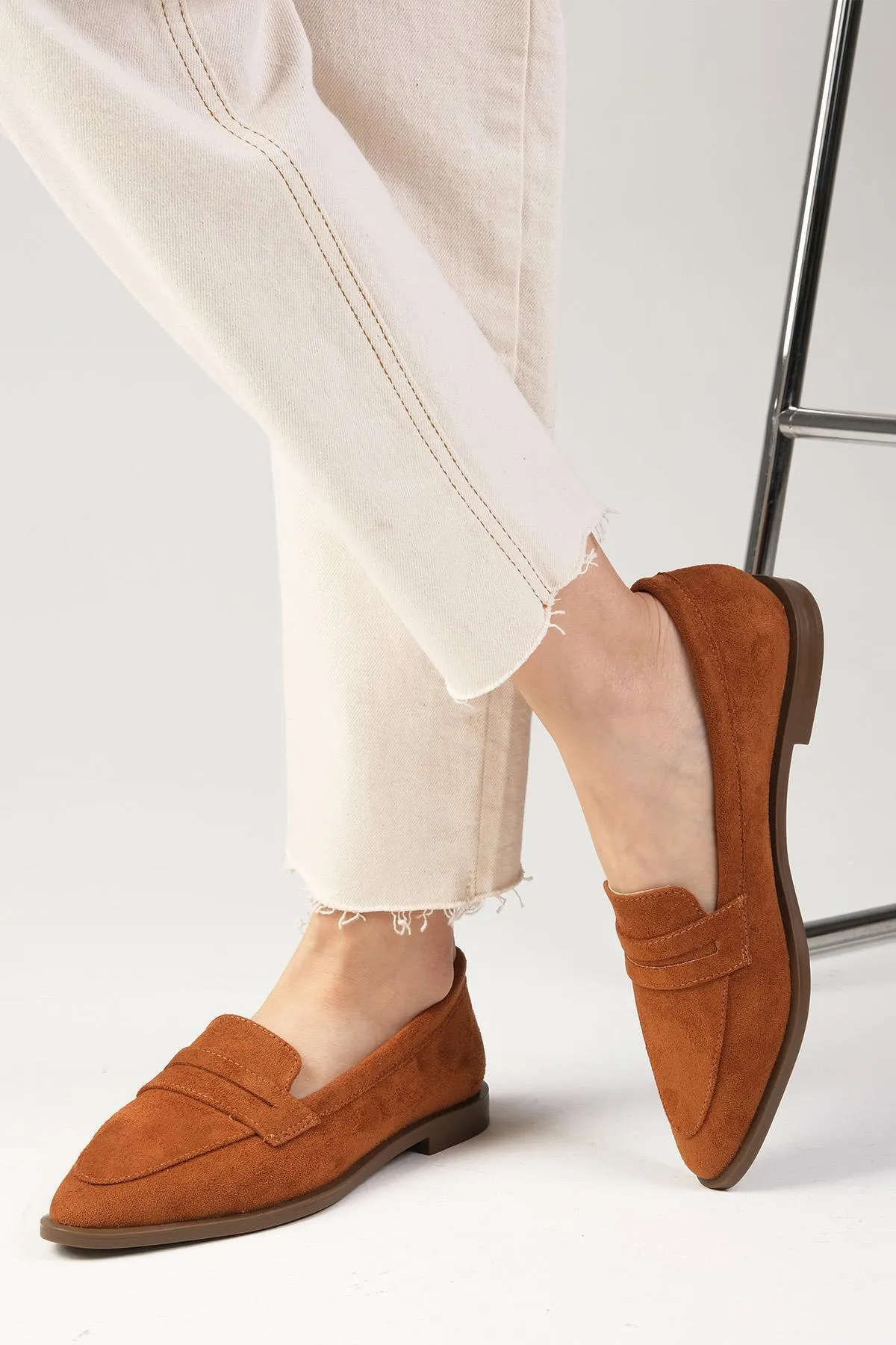 Mio Gusto  River Tan Color Damen-Loafer-Freizeit-Flachschuhe