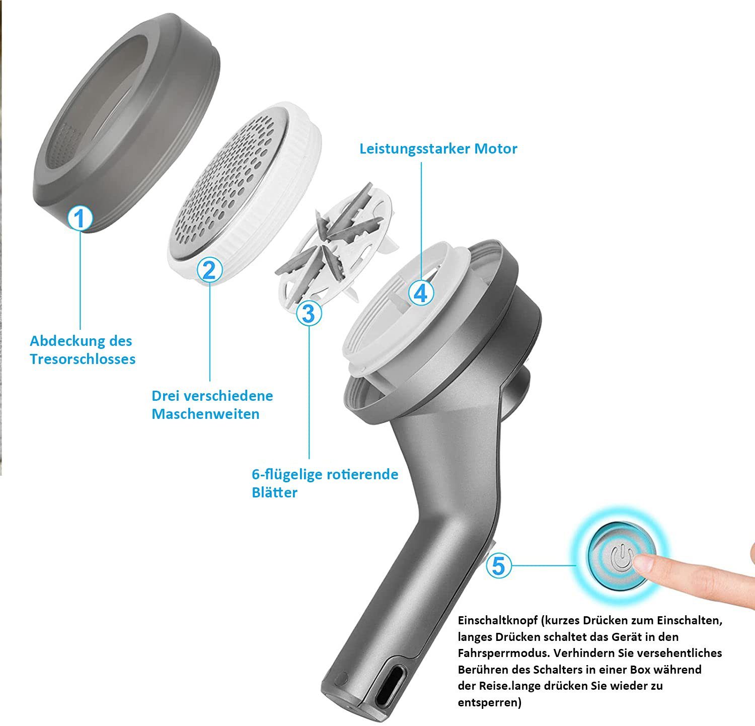 Vaxiuja Fusselrasierer Fussel-Entferner,Defuzzer Pullover-Rasierer AC-Adapter betriebene