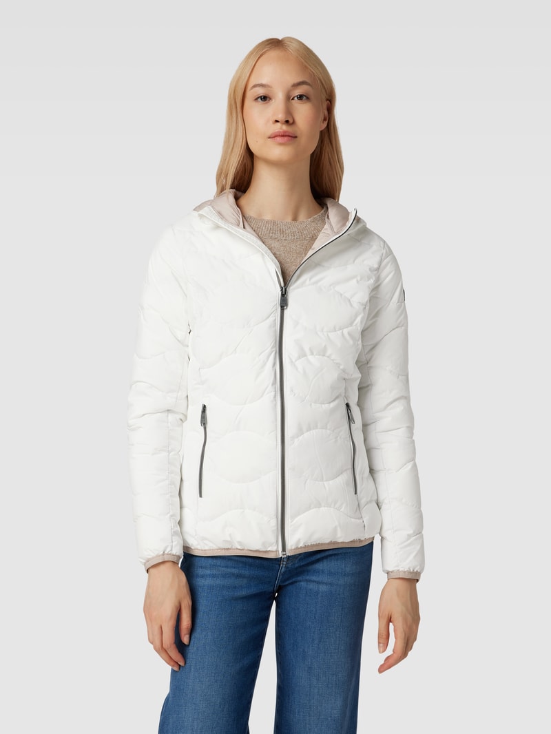 Jacke mit Label-Details in offwhite meliert