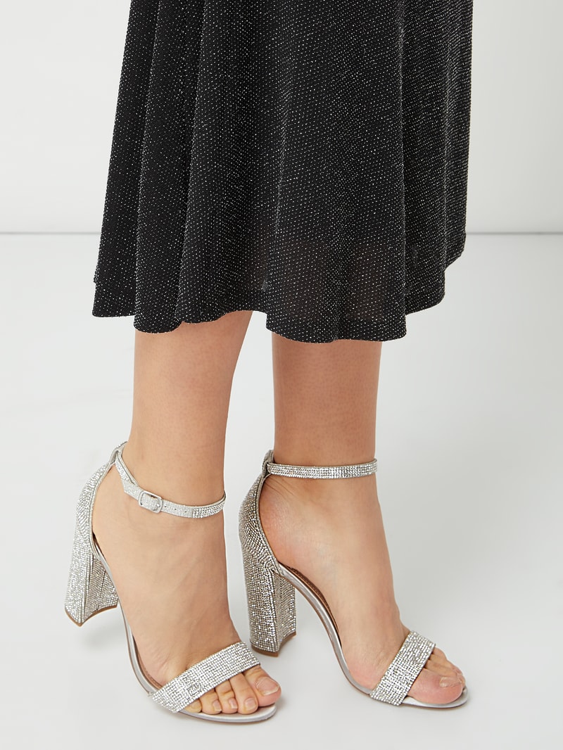 Sandalette mit Ziersteinen Modell 'Carrson' in silber