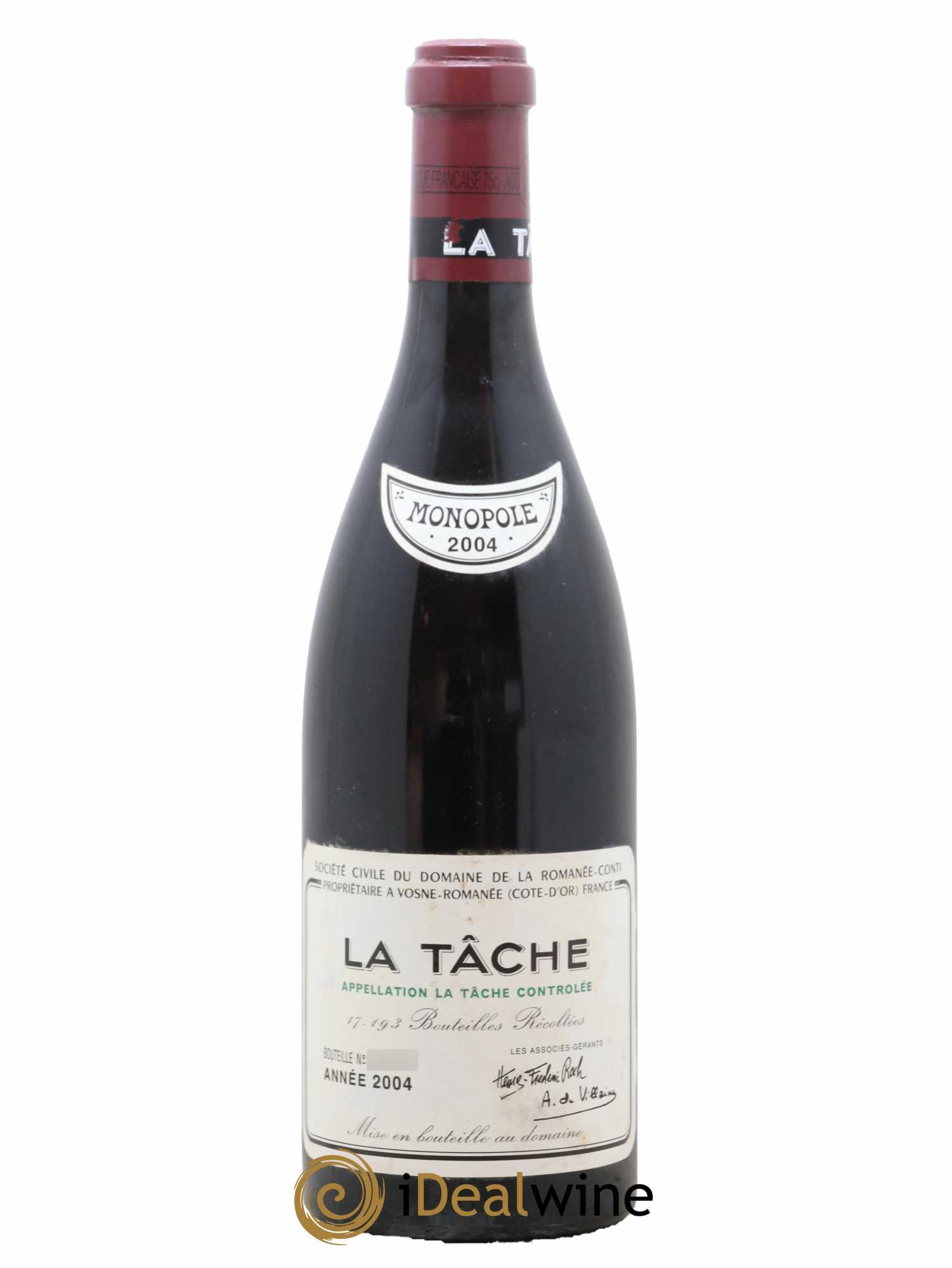 La Tâche Grand Cru Domaine de la Romanée-Conti  2004 - Lot de 1 Bouteille