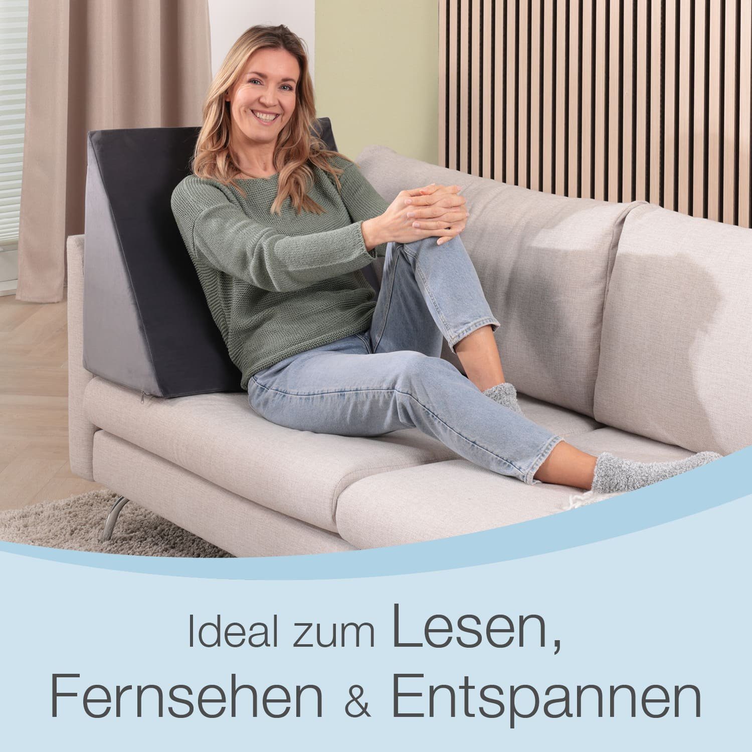 aktivshop Keilkissen, 1-tlg., für Sofa und Bett geeignet, als Beinlagerungskissen nutzbar