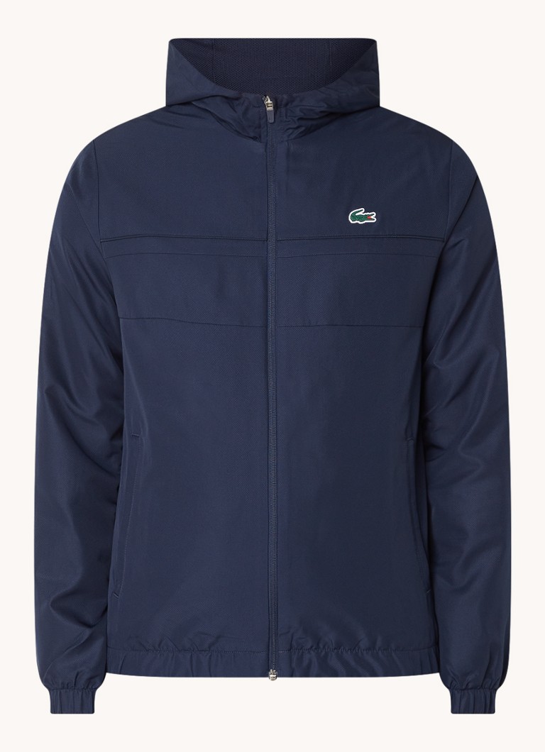 Giacca a vento Lacoste con logo e cappuccio