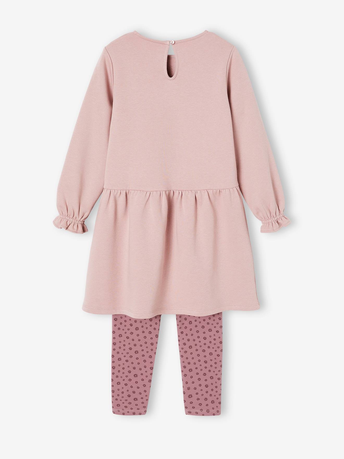 Vertbaudet Mädchen-Set: Sweatkleid & Leggings - nachtblau
