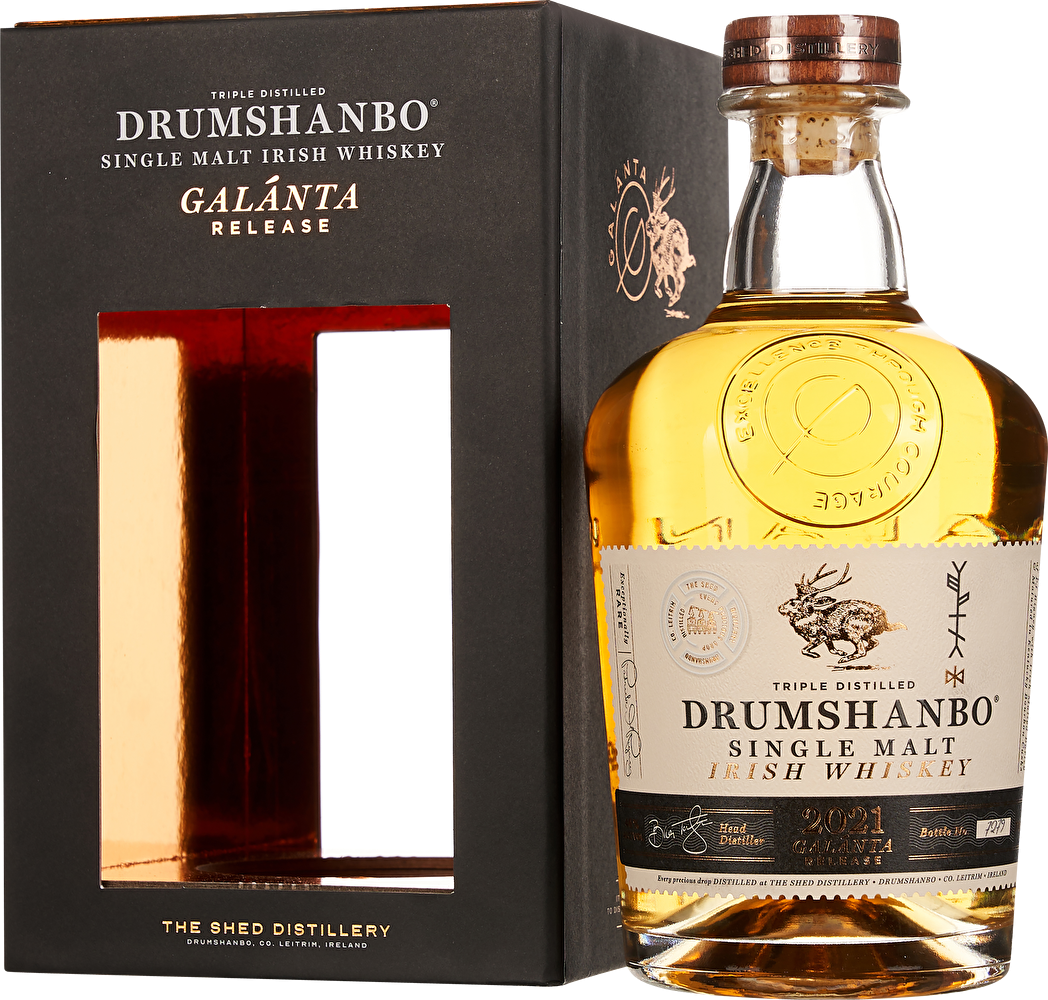 Drumshanbo Irish Whiskey Single Malt Galánta 2021 0,7 Liter im Geschenkkarton