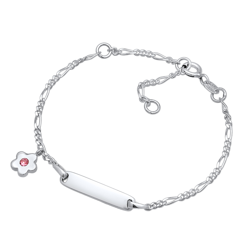Elli Elli Bracelet Plaque d'identité des enfants gravant la naissance d'une fleur en a Bracelet