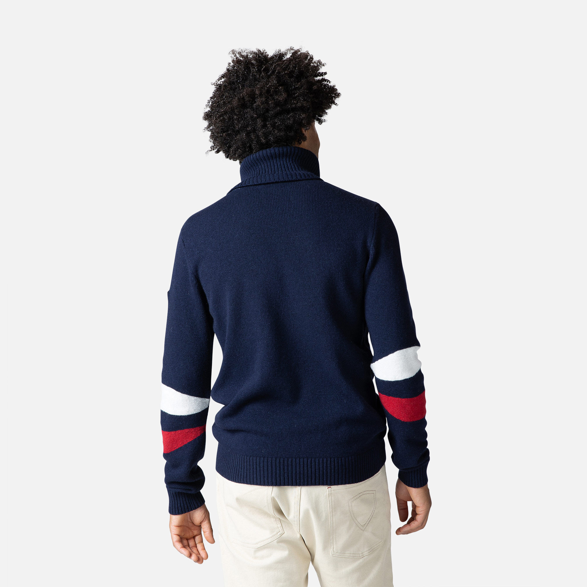 Pull en maille à col roulé Signature homme