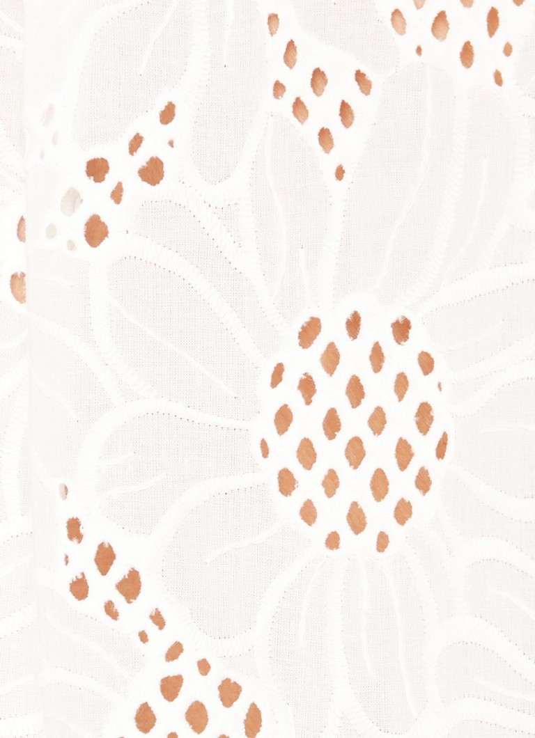 Bruuns Bazaar  Blouse van biologisch katoen met broderie en pofmouw
