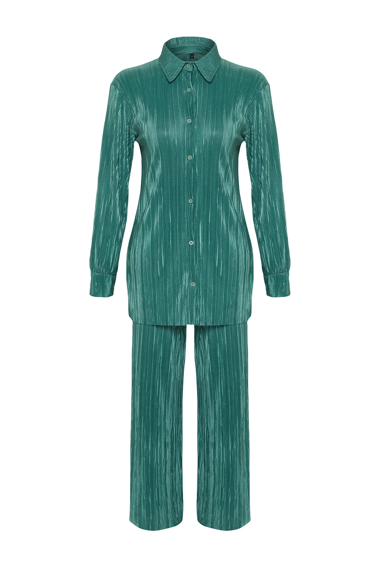 Trendyol Modest  Khakifarbenes Set aus gestricktem Oberteil und Unterteil in Wickeloptik TCTSS24US00041