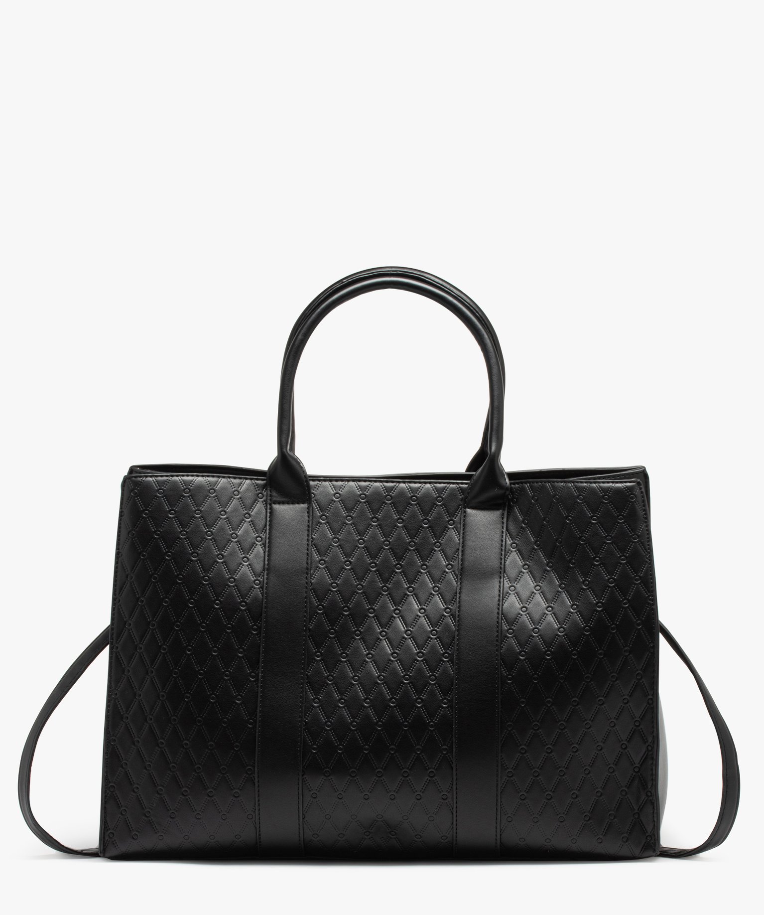 Sac à main grand format avec bandoulière amovible femme noir | GEMO