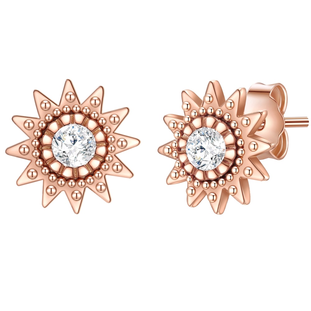 Glanzstücke München Puces d'oreilles en argent Soleil Argent sterling Oxyde de zirconium (CZ) en Or r Boucles d'oreilles