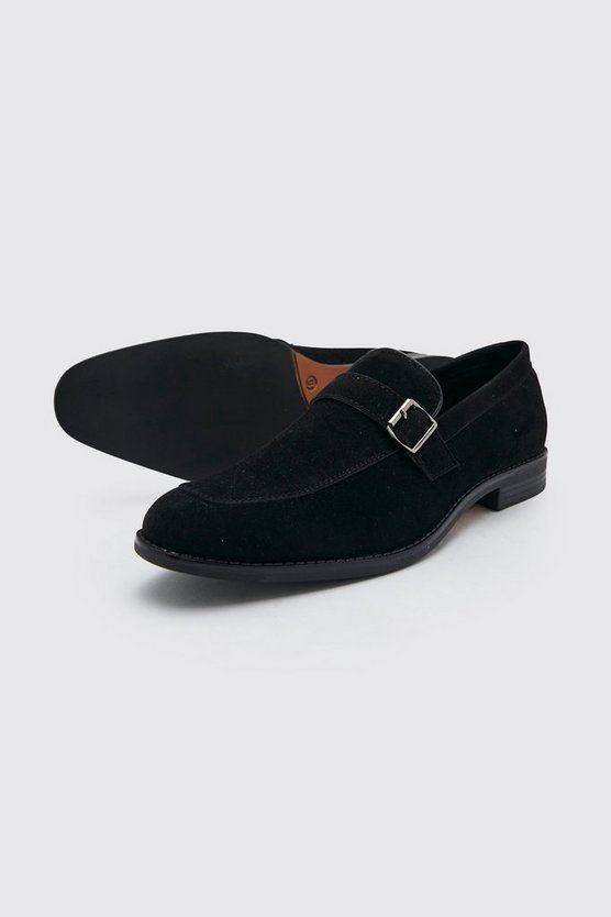 Loafer aus Wildlederimitat mit Schnalle