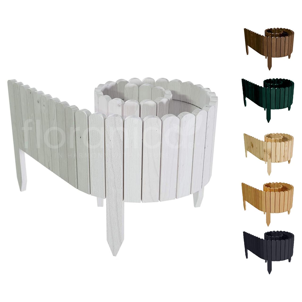 Pemicont Rollborder Flexibler Holzzaun Rolborder Beeteinfassung Rasenkante Gartenzaun