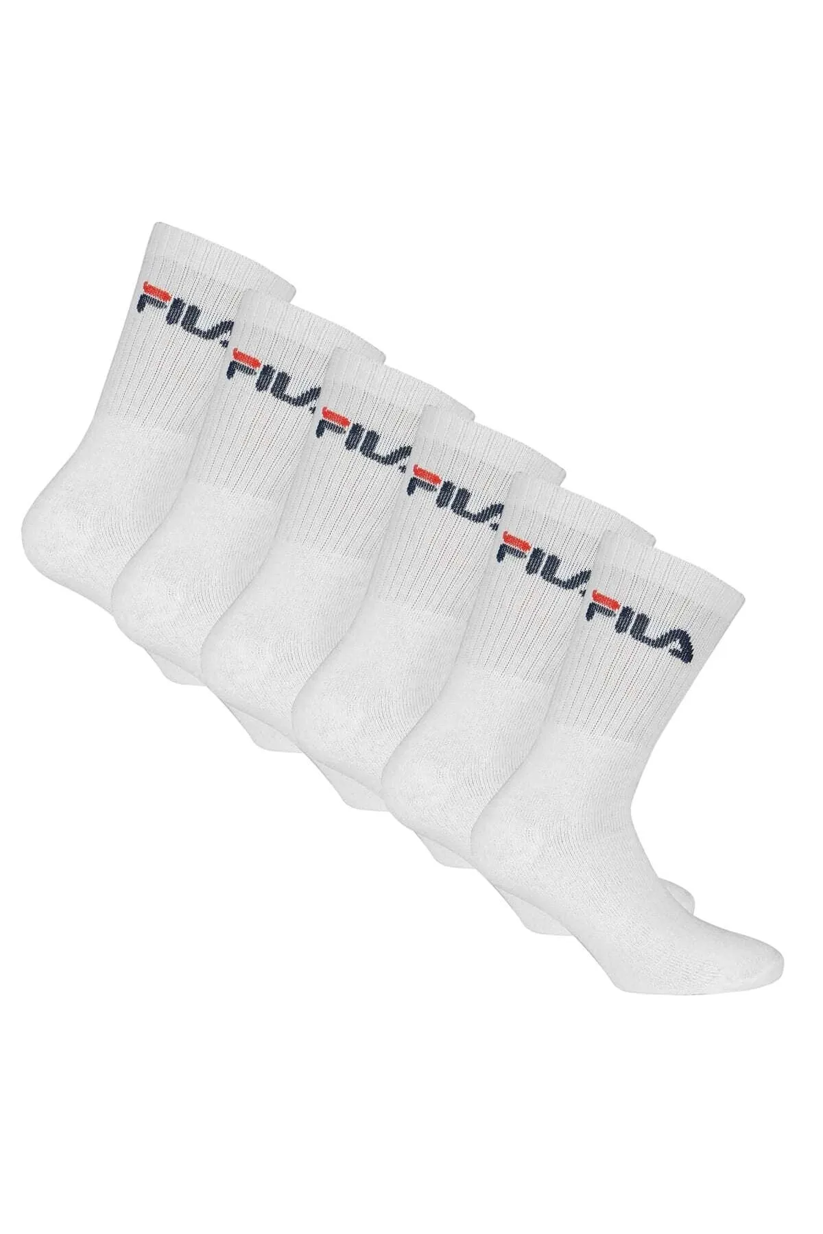 FILA  Unisex Socken, 6er Pack – Crew Socks, Frottee, Tennis, Sport (2x 3 Paar)