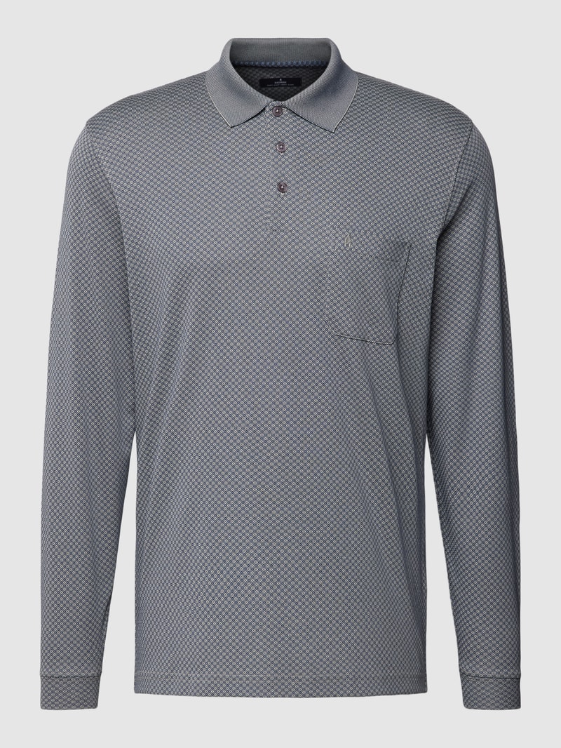 Poloshirt mit Strukturmuster in hellblau