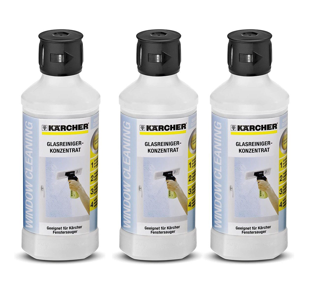 KÄRCHER Kärcher RM 500 Glasreinigerkonzentrat (3 x) Glasreiniger