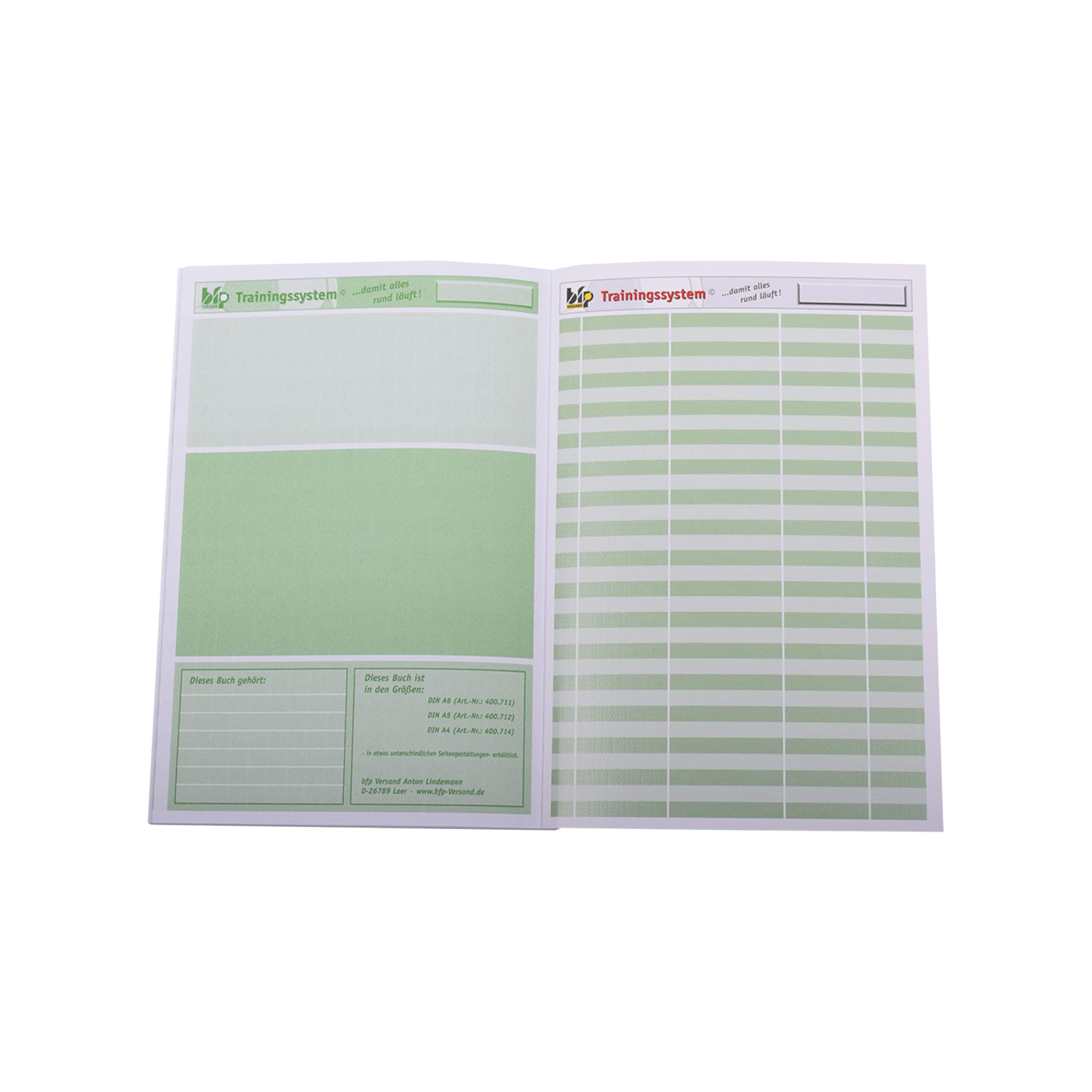 BFP Trainingssystem Arbeitsbuch A5 Grün Weiss