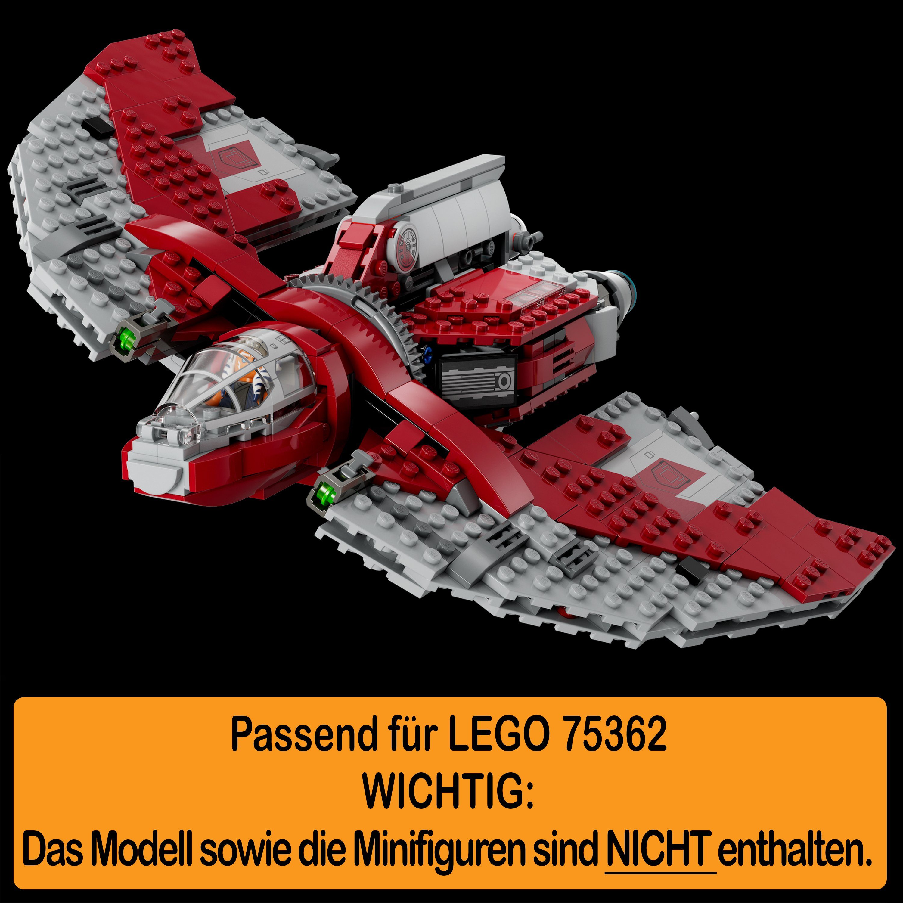 AREA17 Standfuß Acryl Display Stand für LEGO 75362 Ahsoka Tanos T-6 Jedi Shuttle, Verschiedene Winkel und Positionen einstellbar