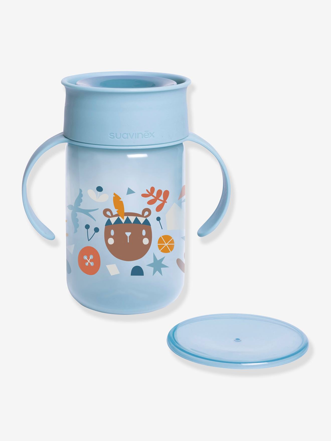 Tasse d'apprentissage 360° Booo 340 ml SUAVINEX foret bleu