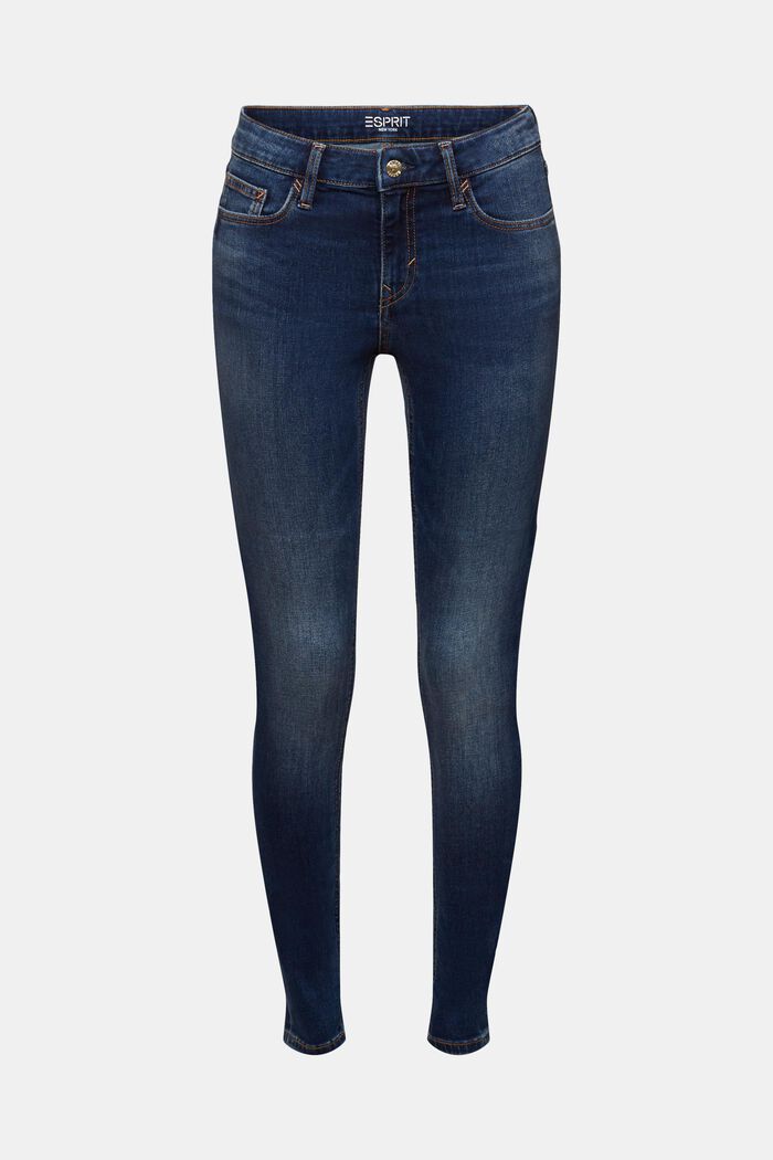 Recycelt: Skinny Stretchjeans mit mittelhohem Bund