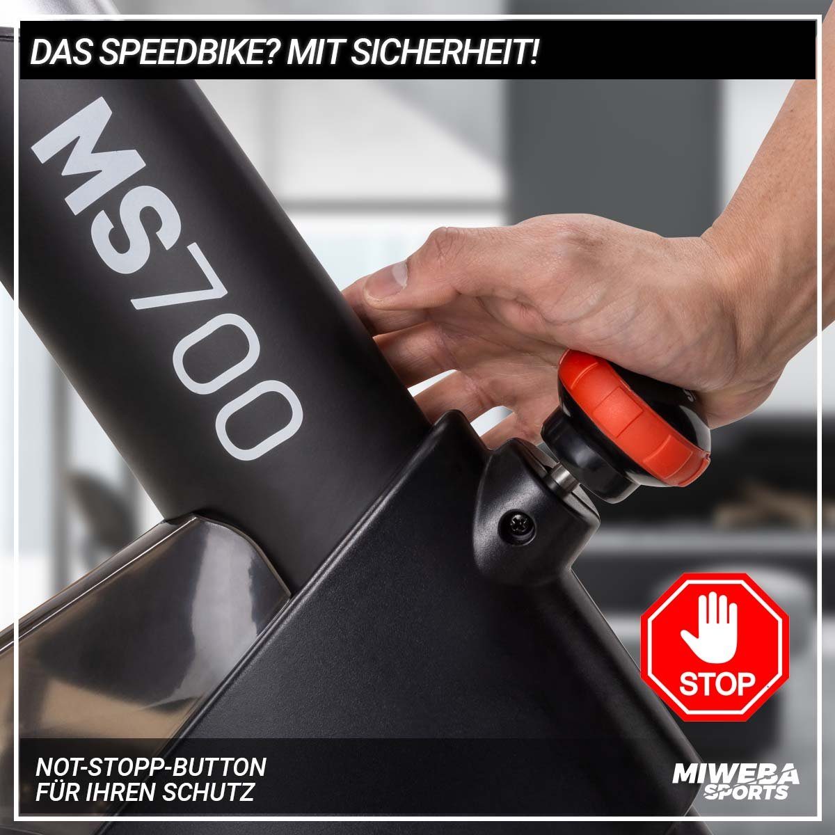 Miweba Sports Speedbike Profi Speedbike MS700 inkl. Flaschenhalter - 20 Kg Schwungmasse (Sportgeräte für zu hause, Heimtrainer Fahrrad, Trimmrad, Fahrradtrainer, Fitness Rennrad Training, Cardio, Indoor Cycle, Sport, Ganzkörpertraining, 3-tlg., Zwift