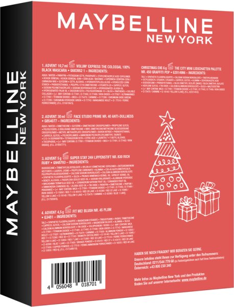 Maybelline Mini Adventskalender Manhattan Adventskalender