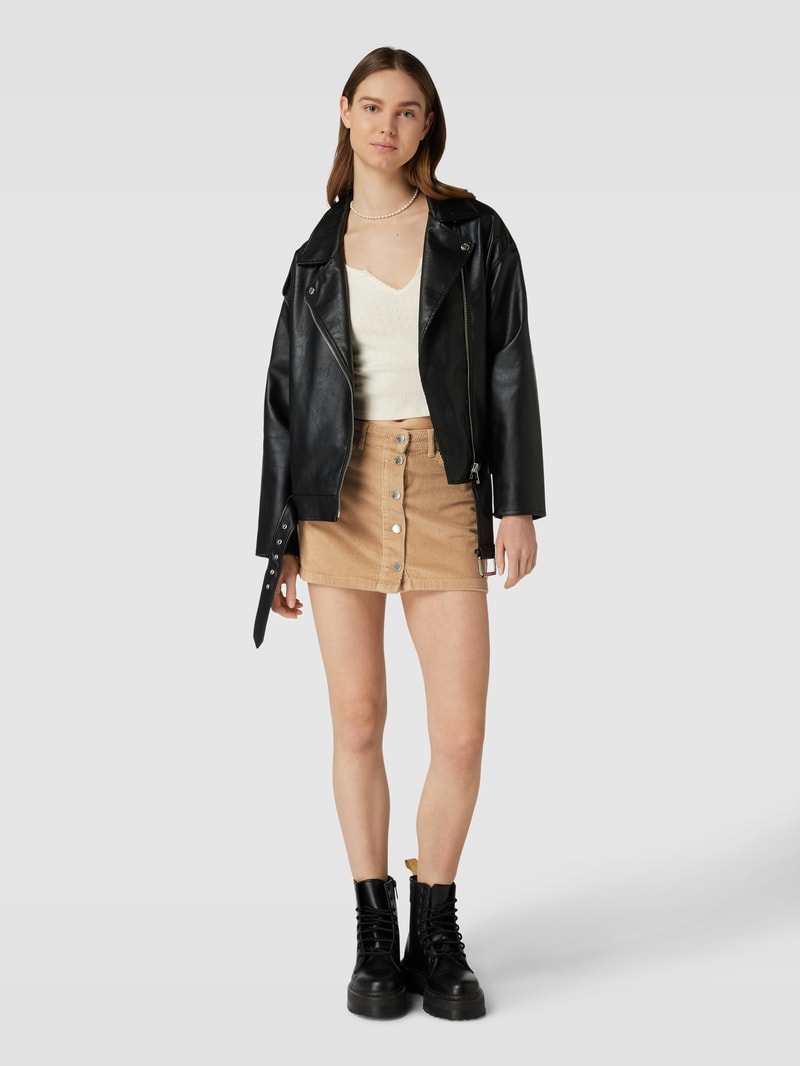 Minirock mit Label-Details Modell 'GLOBAL' in offwhite