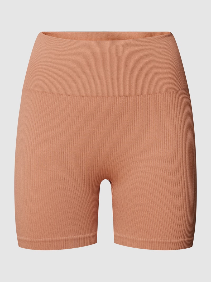 Shorts mit Ripp-Struktur Modell 'CHILL OUT' in camel