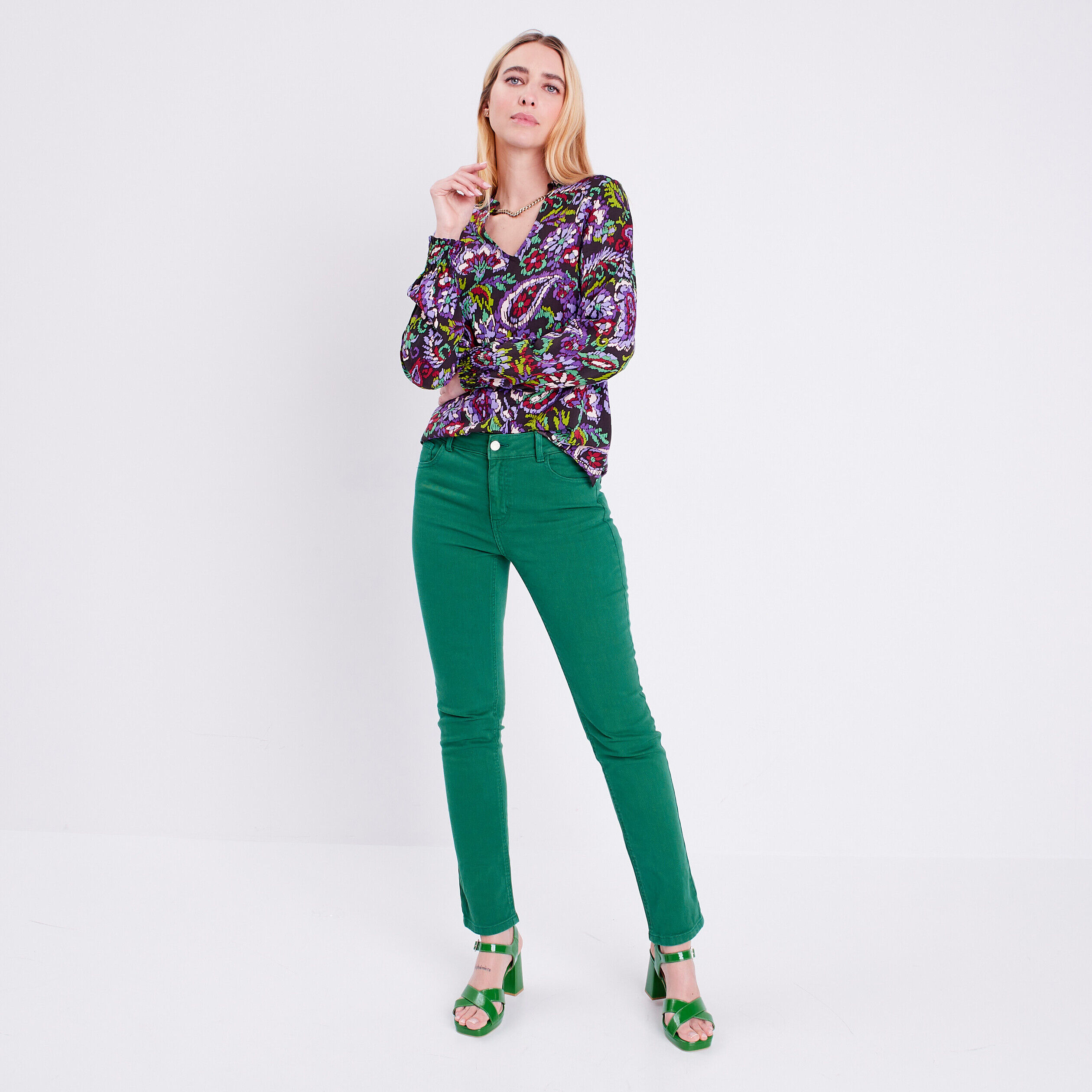 Blouse manches longues noir femme | Cache Cache