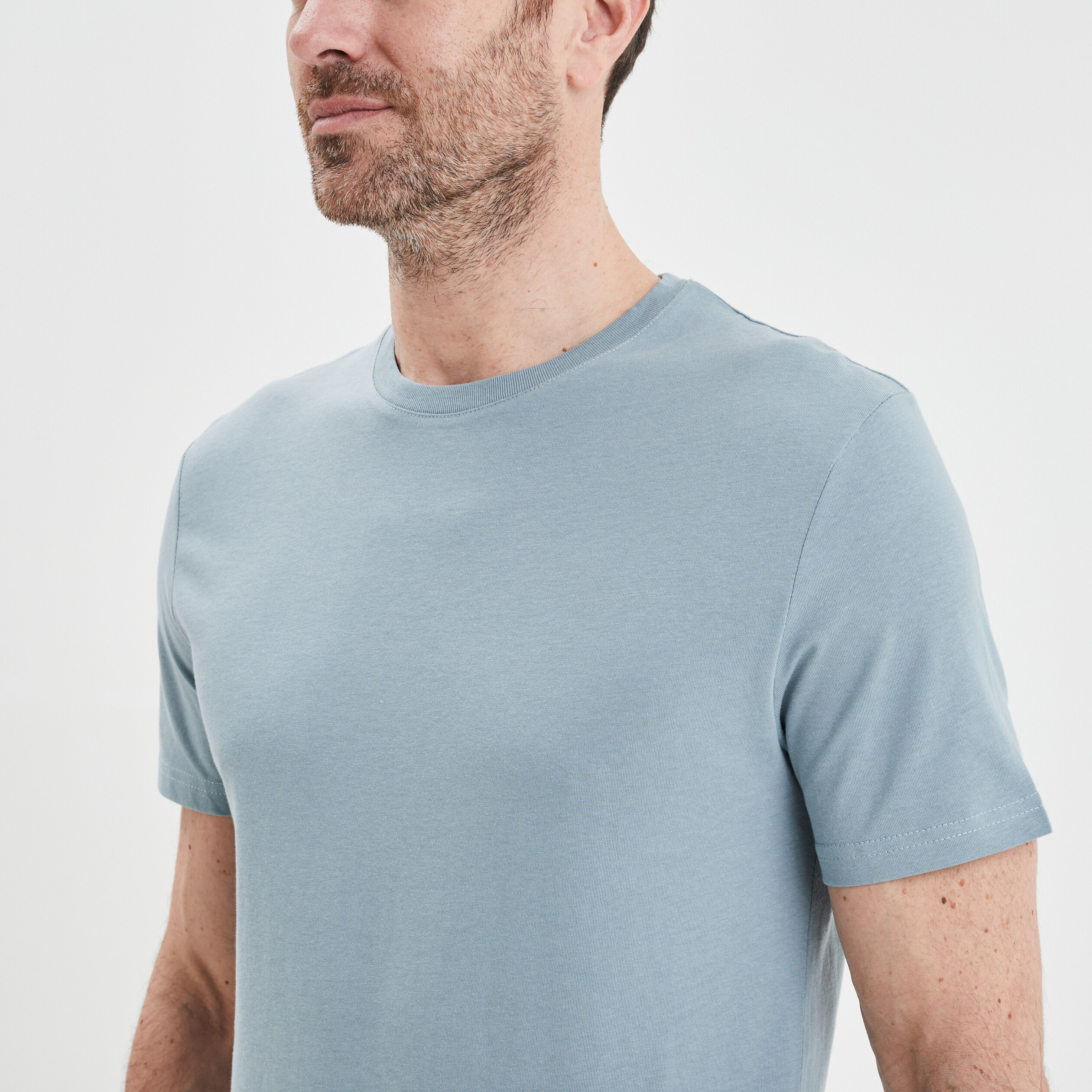 T-shirt en coton manches courtes gris homme | La Halle