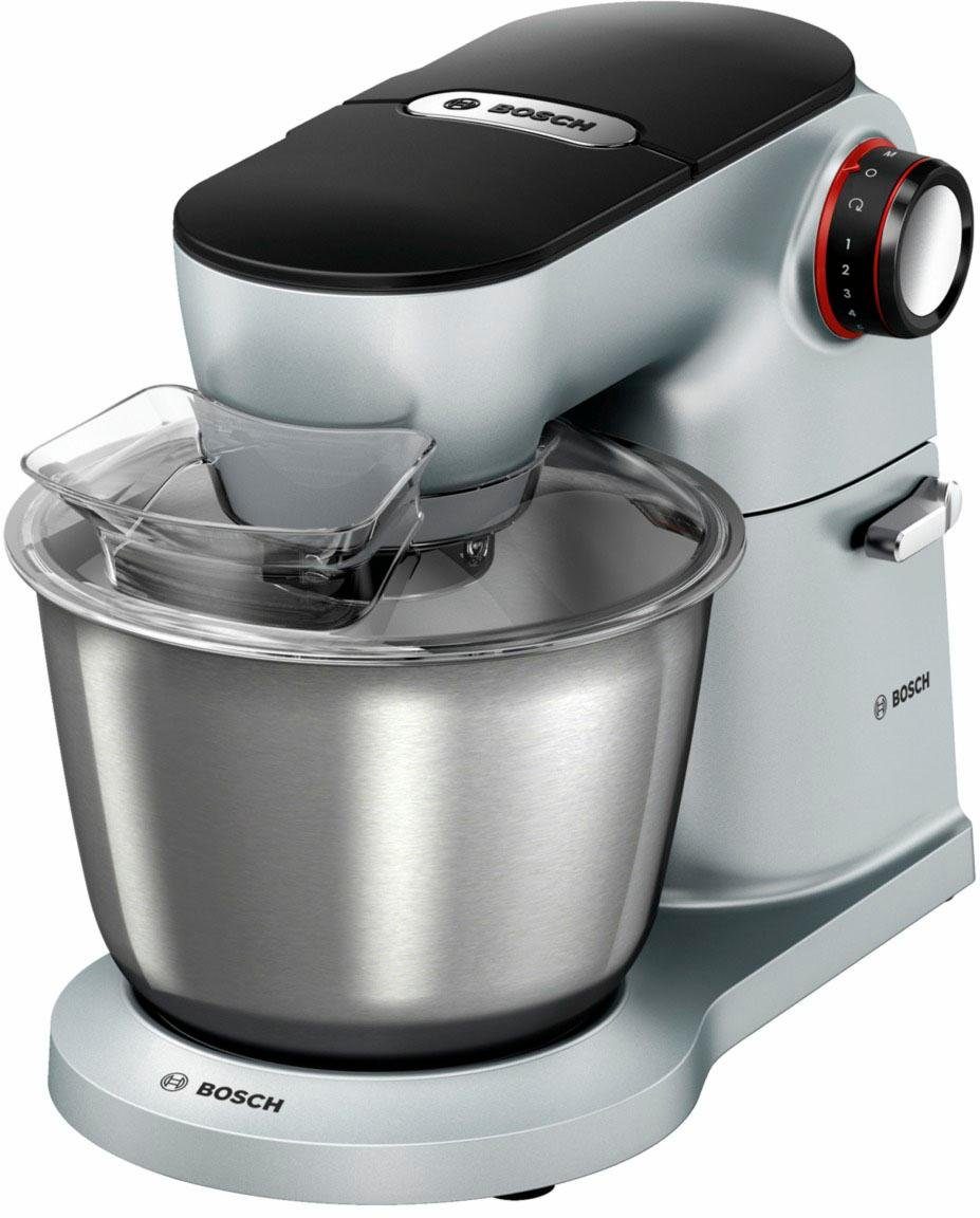 BOSCH Küchenmaschine OptiMUM MUM9D33S11, 1300 W, 5,5 l Schüssel, Knethaken, Schlag-, Silikonbesen, Durchlaufschnitzler, 3 Scheiben
