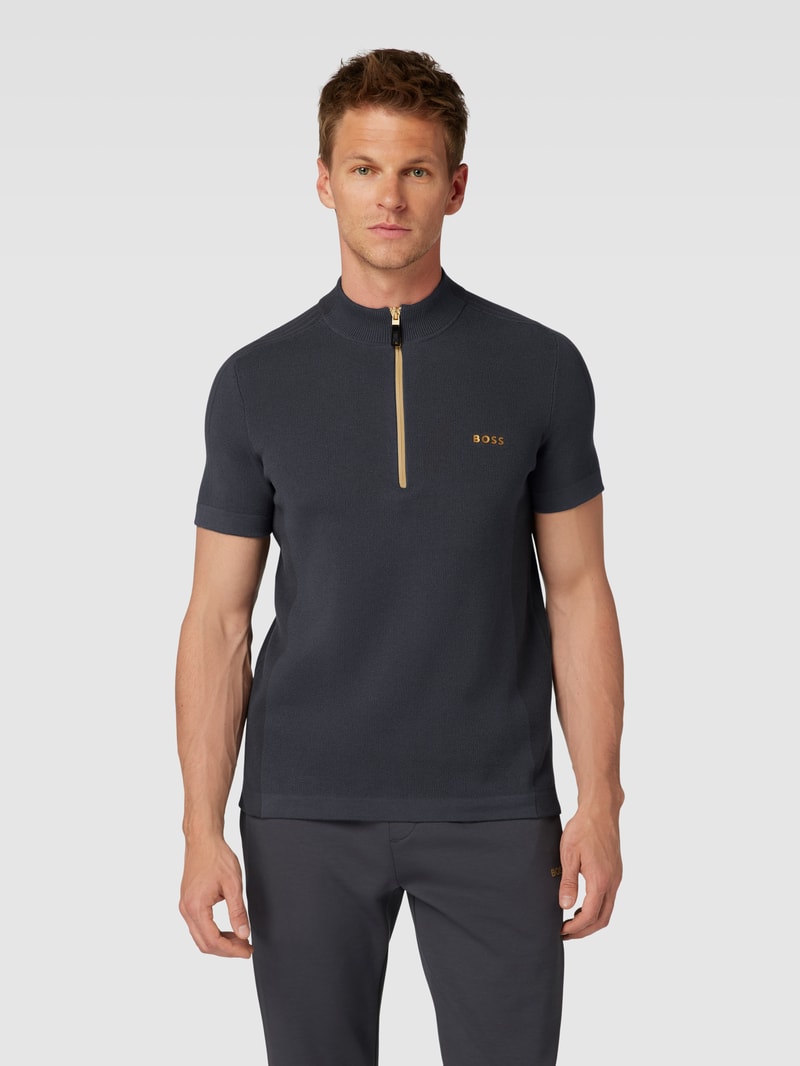 Poloshirt mit Reißverschluss Modell 'Zinos' in graphit