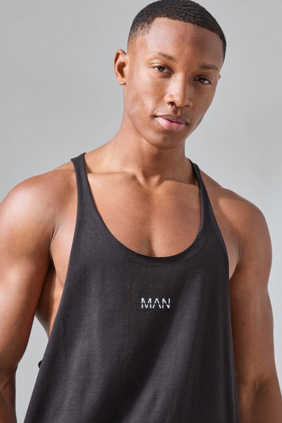 Man Active Jersey-Tanktop mit rohem Saum