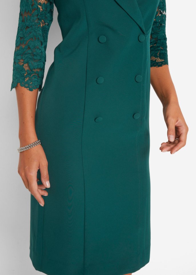 Blazer-Kleid mit Spitzenärmeln
