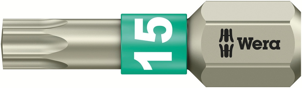 Embouts TORX® Wera 05071033001 3867/1 TS, acier inoxydable, TX 15 x 25 mm