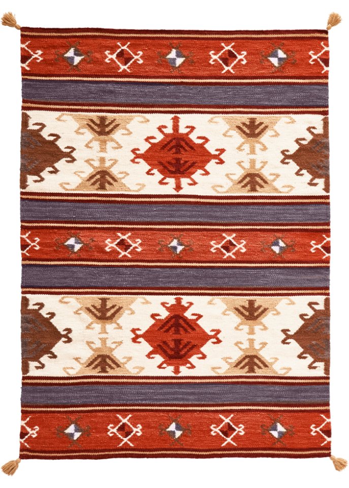 Kelim-Teppich mit Quasten