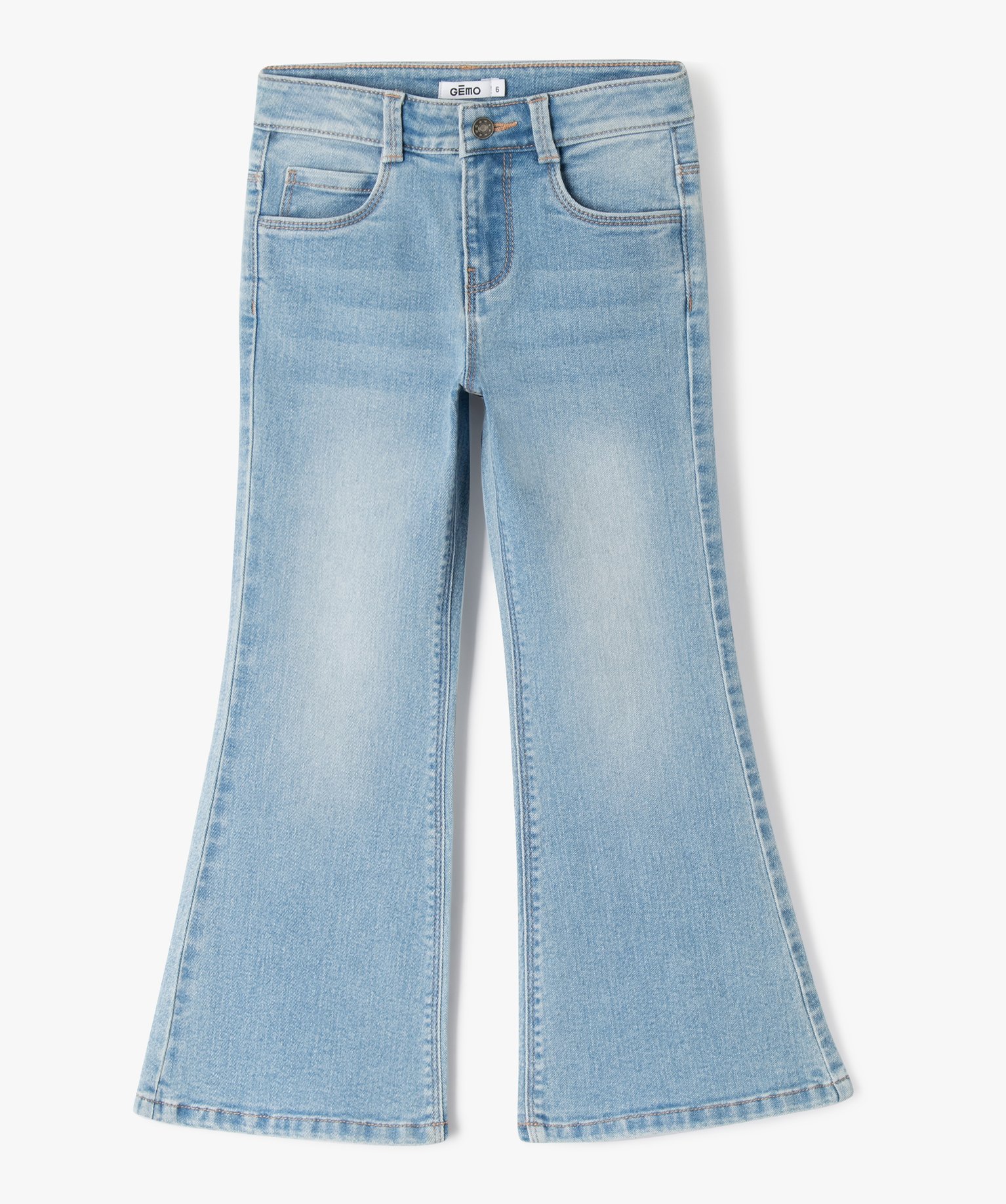 Jean délavé coupe Bootcut fille bleach | GEMO