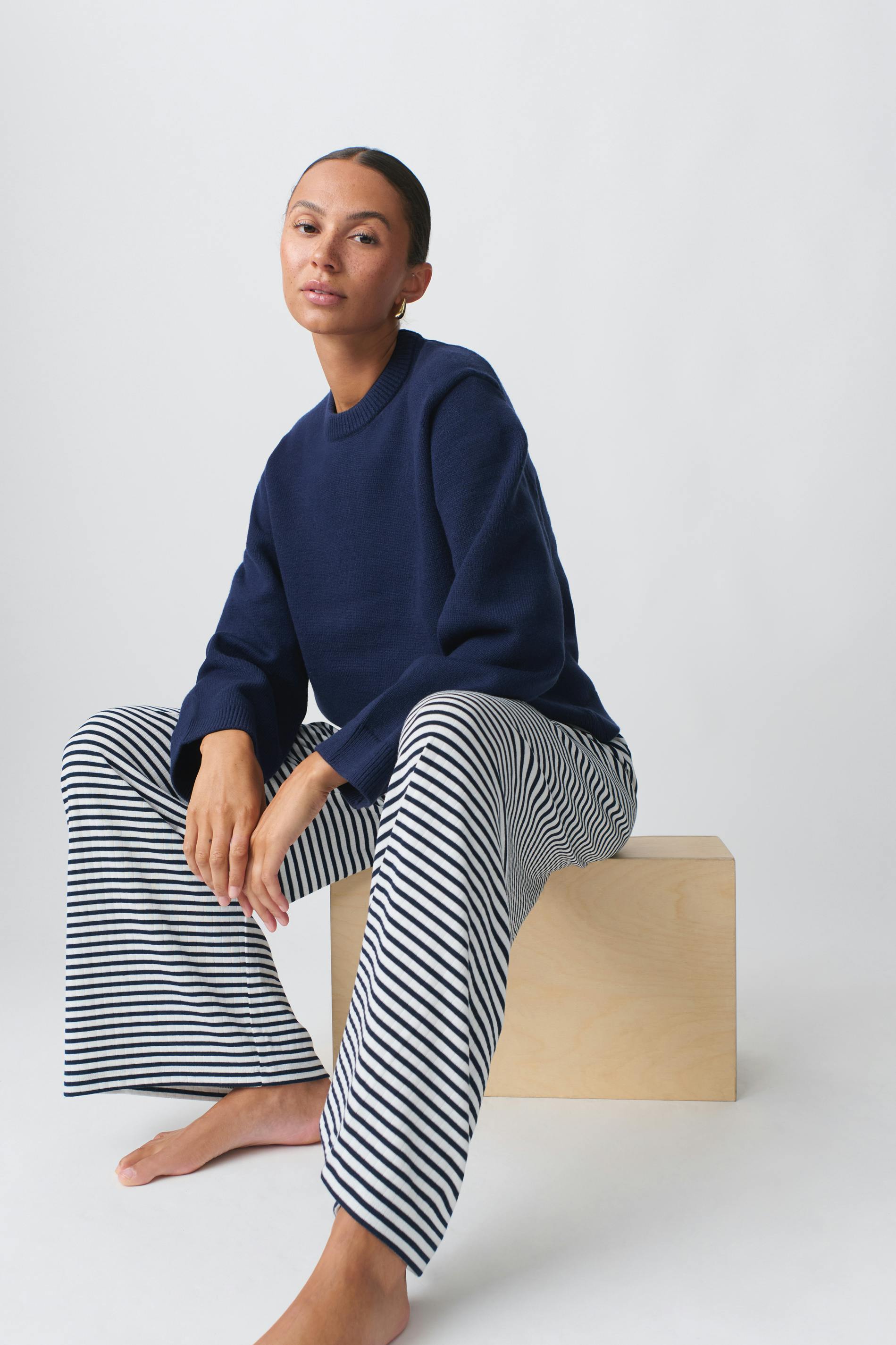 Striped soft trousers