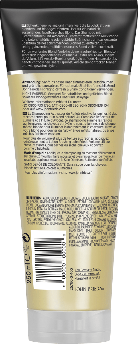 Shampoo Highlight Refresh & Shine für blondes Haar, 250 ml