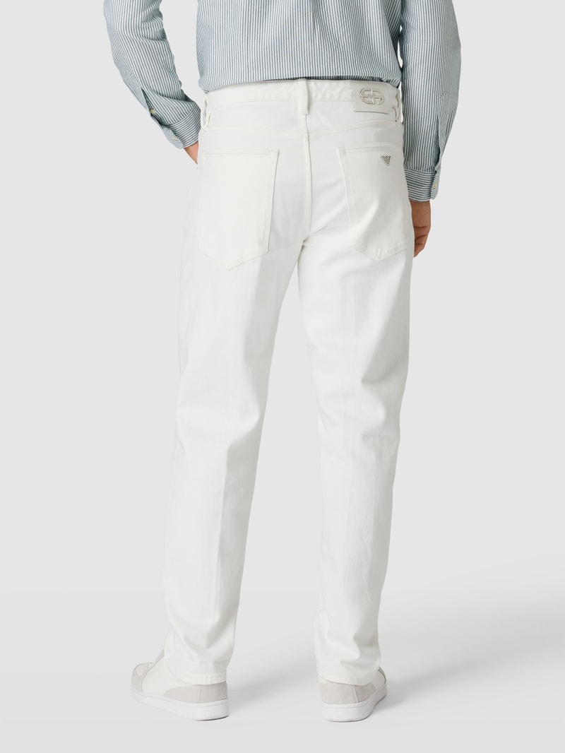 Jeans mit Logo-Stitching in weiß
