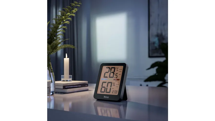Mebus Digitales Thermo-/ Hygrometer schwarz