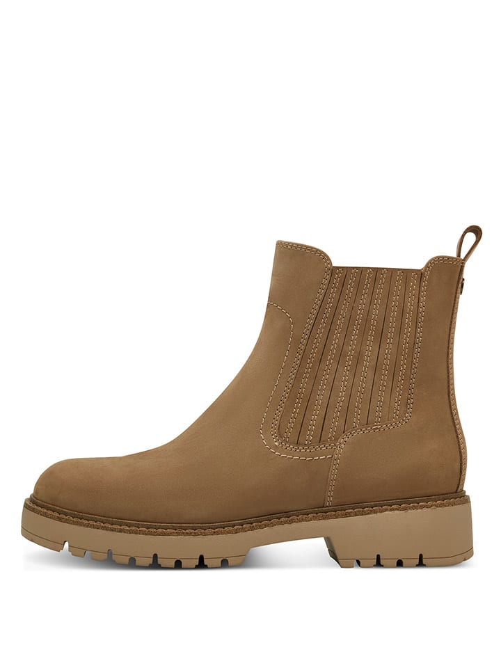 Tamaris Leder-Boots in Beige günstig kaufen