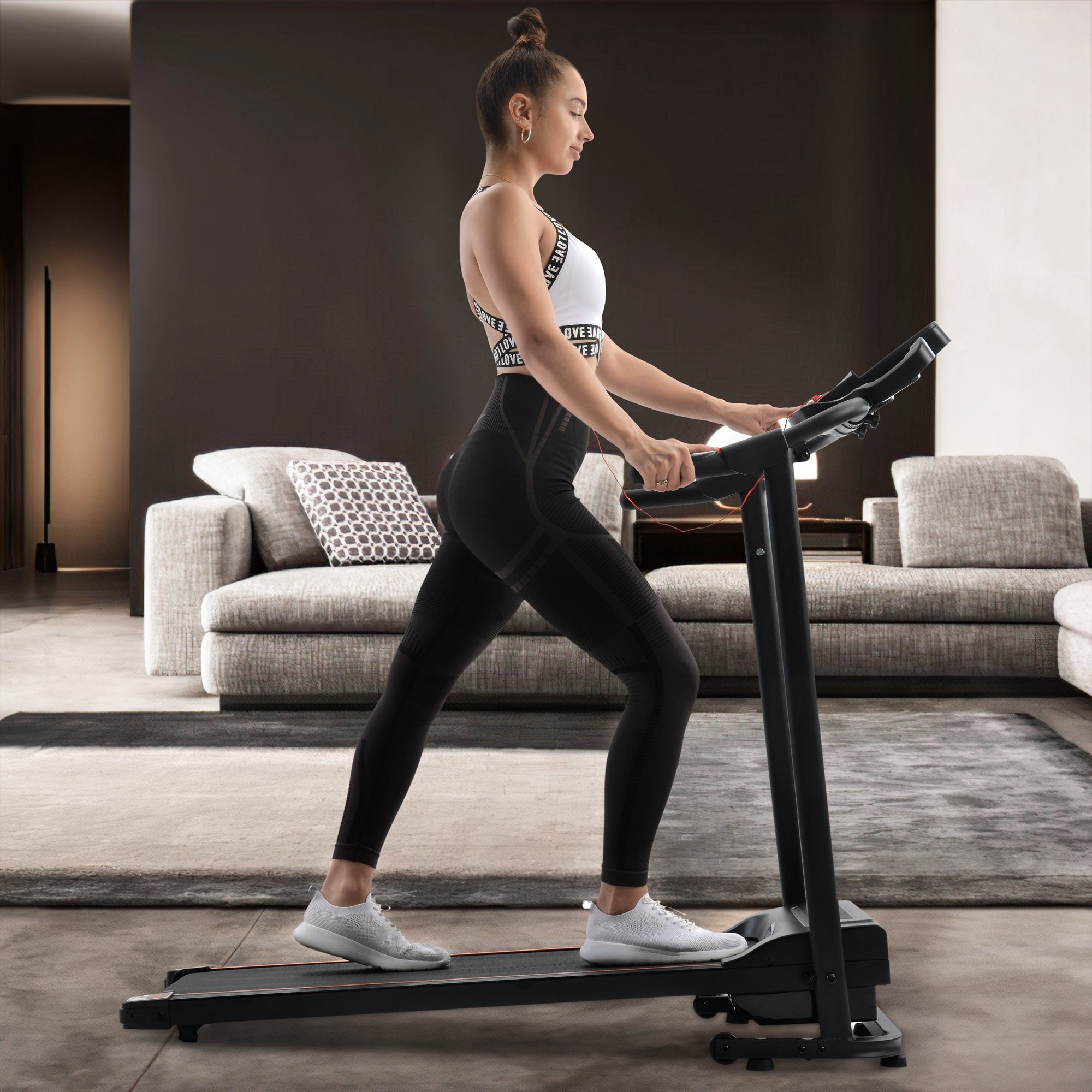 REDOM Laufband Laufmaschine (mit Lautsprecher für Heimgymnastik-Fitness, Faltbares Design und einfache Bewegung)