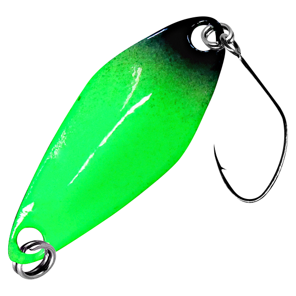 FTM Trout Spoon Tremo (2,3 g, Grün/Schwarz, Gelb UV)