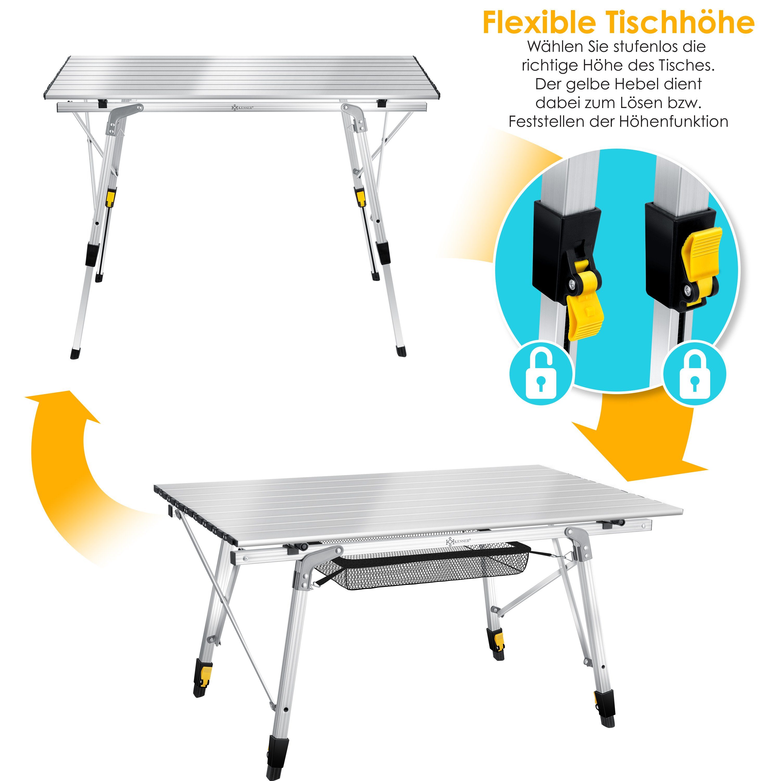KESSER Campingtisch, Campingtisch faltbar Klapptisch Camping Tisch Aluminiumahmen