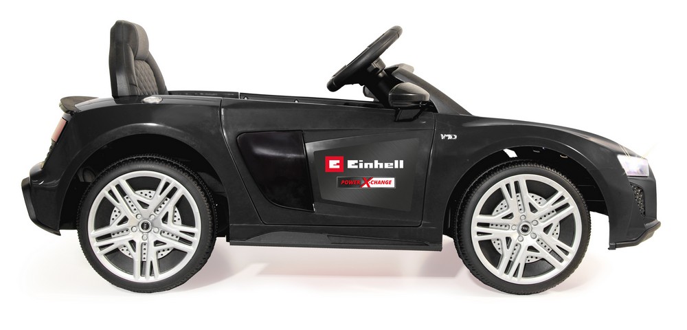 Jamara e.K. JAMARA-461807-Ride-on Audi R8 Spyder 18V schwarz Einhell Power X-Change inkl. Starter Set