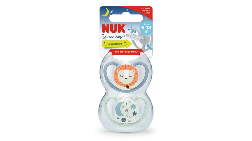 NUK Schnuller Space Night Silikon 6-18 Monate