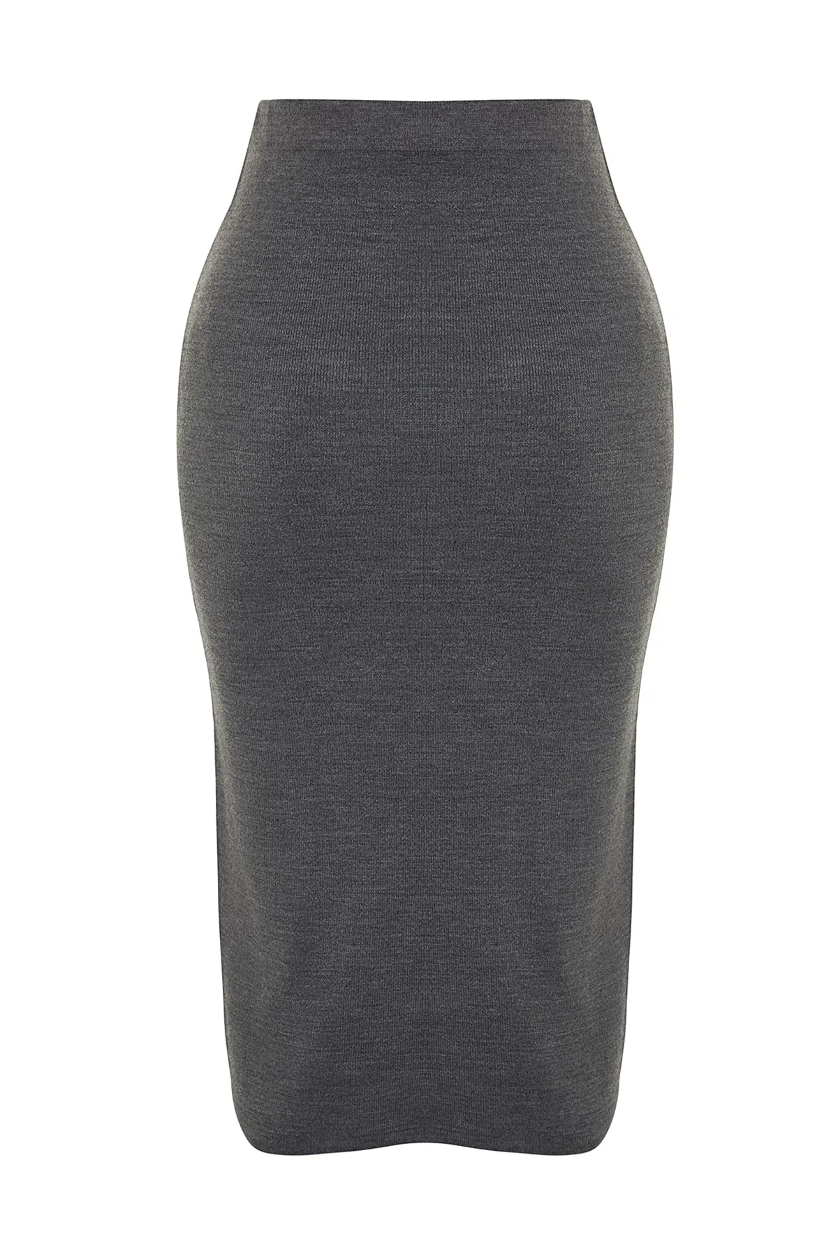Trendyol Collection  Anthrazitfarbener Midi-Bleistift-Strickrock TWOAW20DU0006