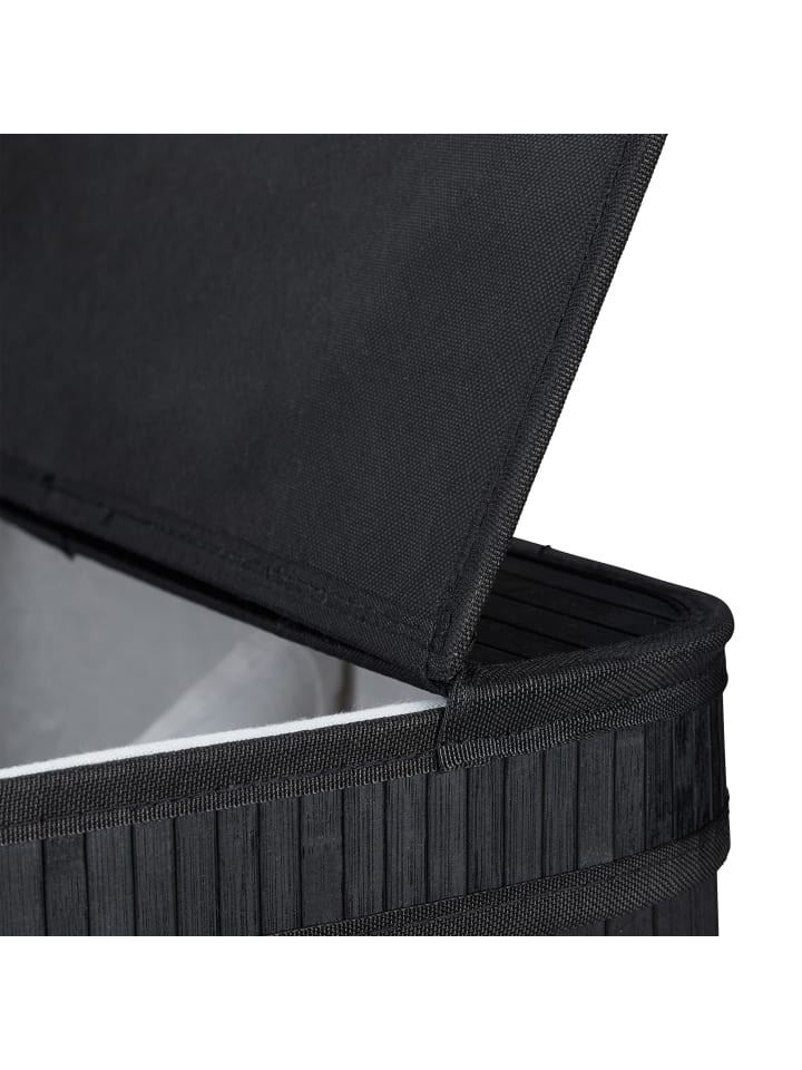 relaxdays Wäschekorb in Schwarz - (B)55 x (H)63 x (T)35 cm günstig kaufen onesize