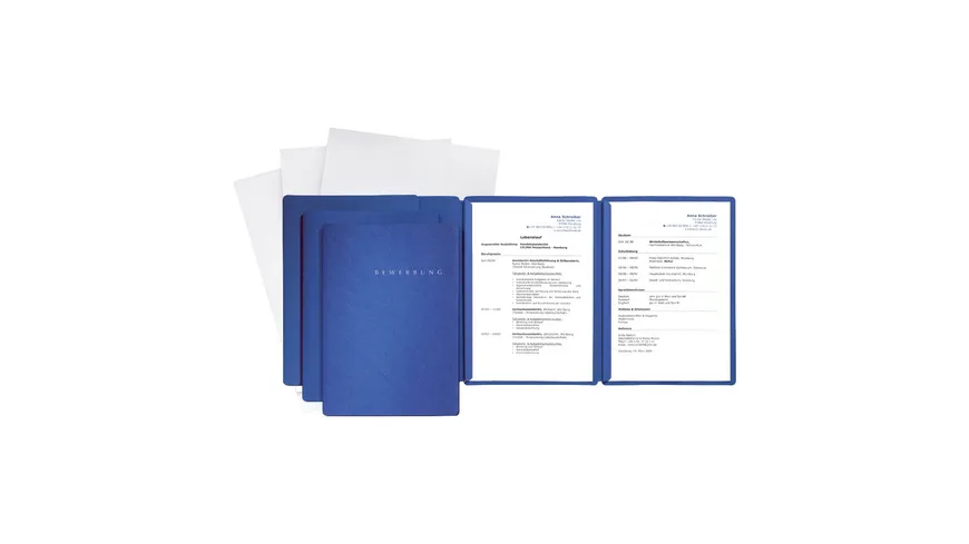PAGNA Bewerbungsmappe Special 3er-Set blau